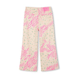 Beige Animal Print Pants