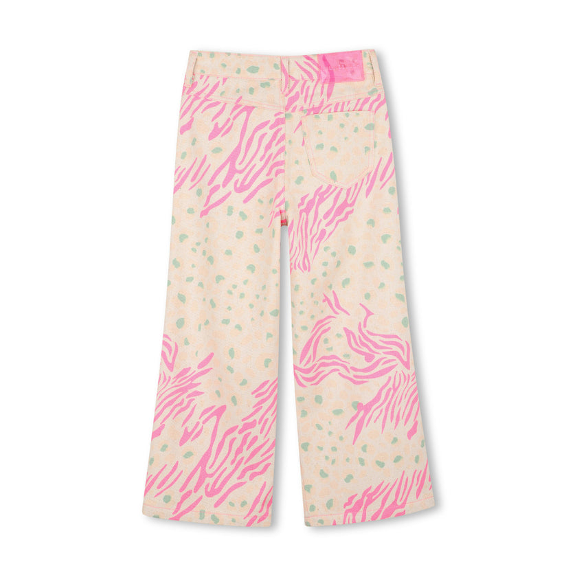 Beige Animal Print Pants