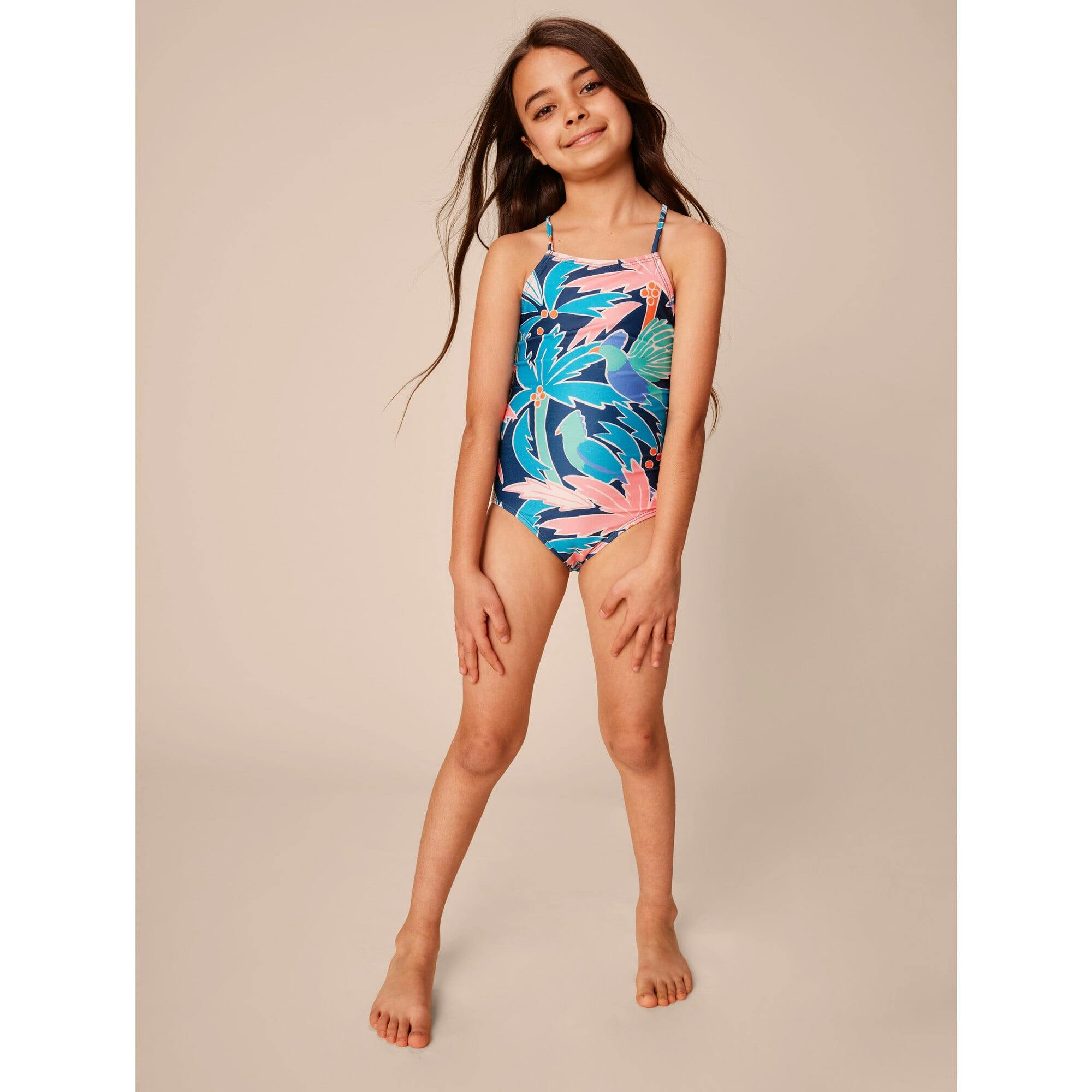 Cross Back Strap One-Piece Swimsuit, Multi