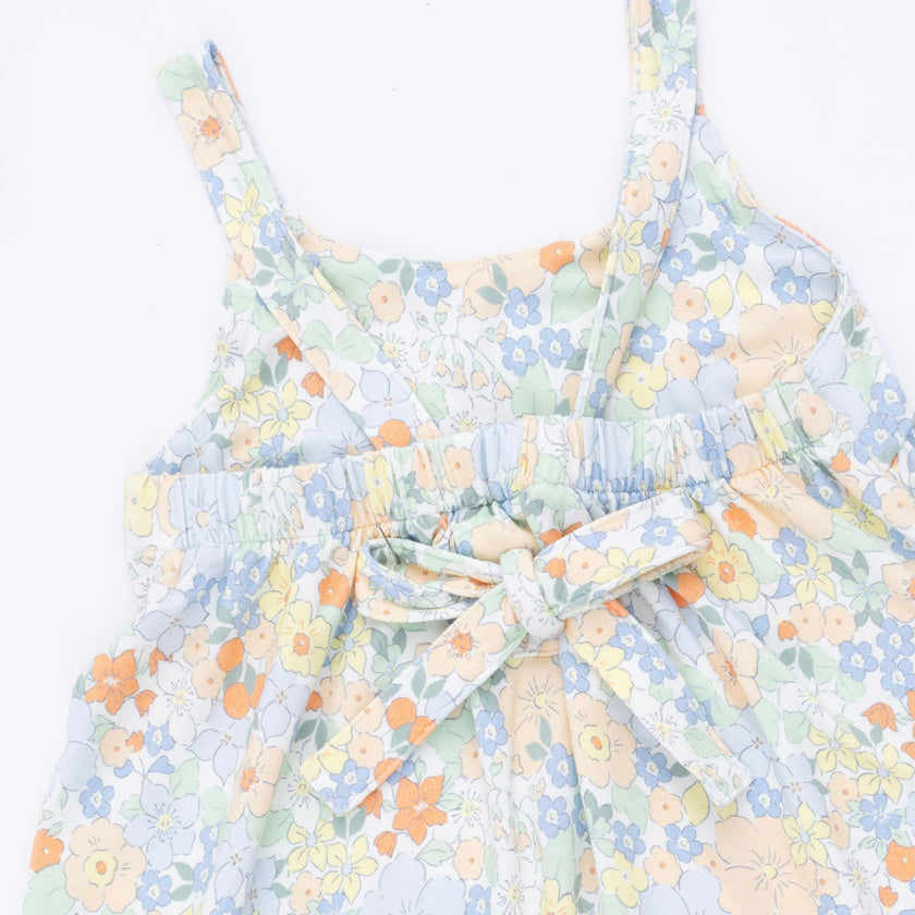 Georgia Floral - Tie Back Romper & 2 Pack Hair Bow Set