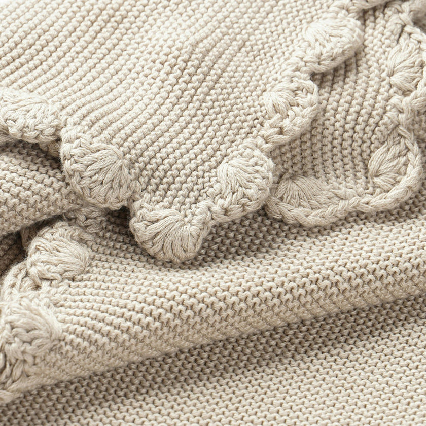 Organic Cotton Scalloped Baby Blanket