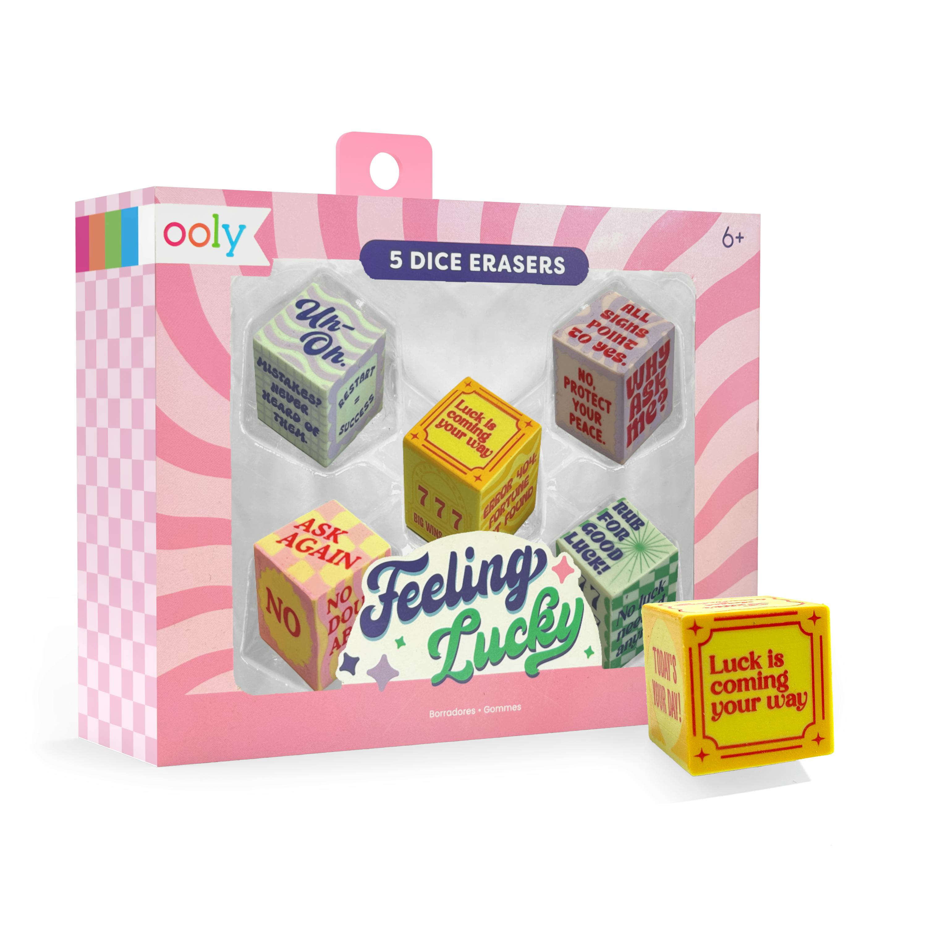 Feeling Lucky Dice Erasers - Set of 5