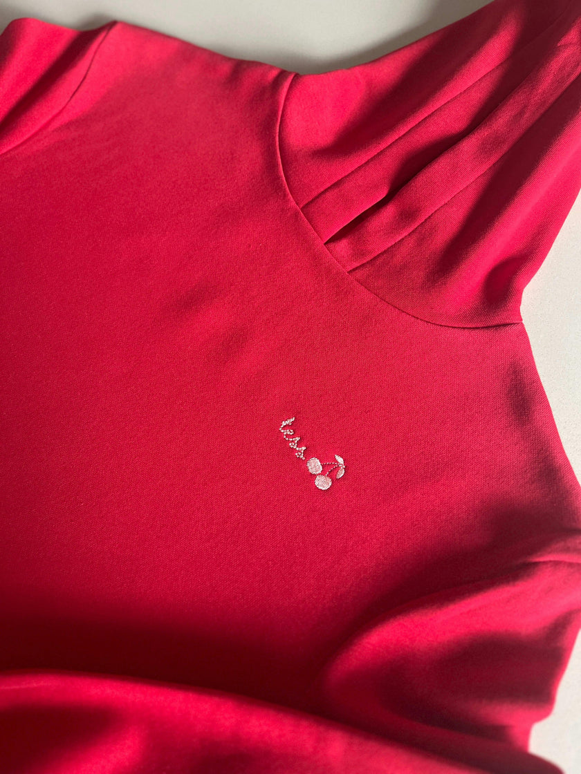 Cherry Monogrammed Girls Cropped Hoodie
