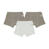 Ribbed Taupe + White  (3 Boxers)