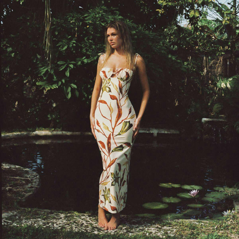 Petal Long Slip Dress
