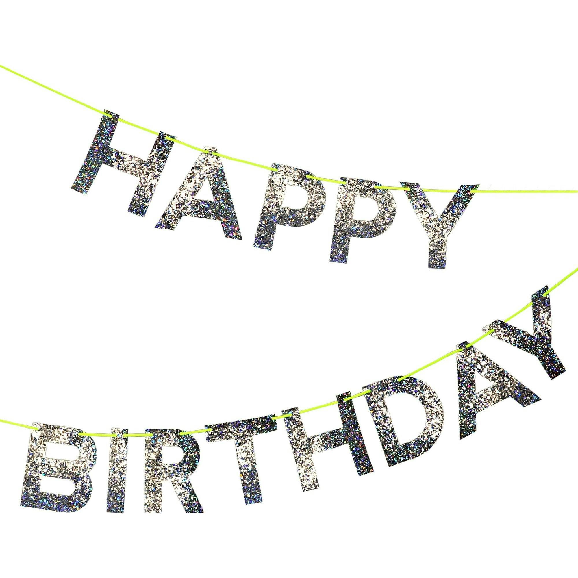 Silver Happy Birthday Garland