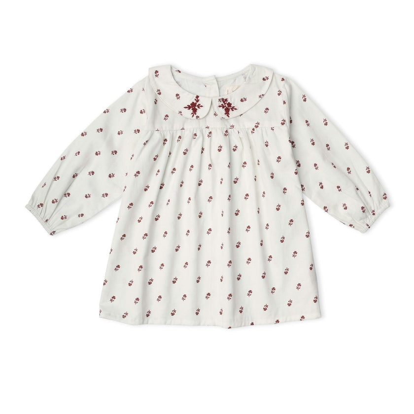Organic Peter Pan Collar Dress - Forest Scatter