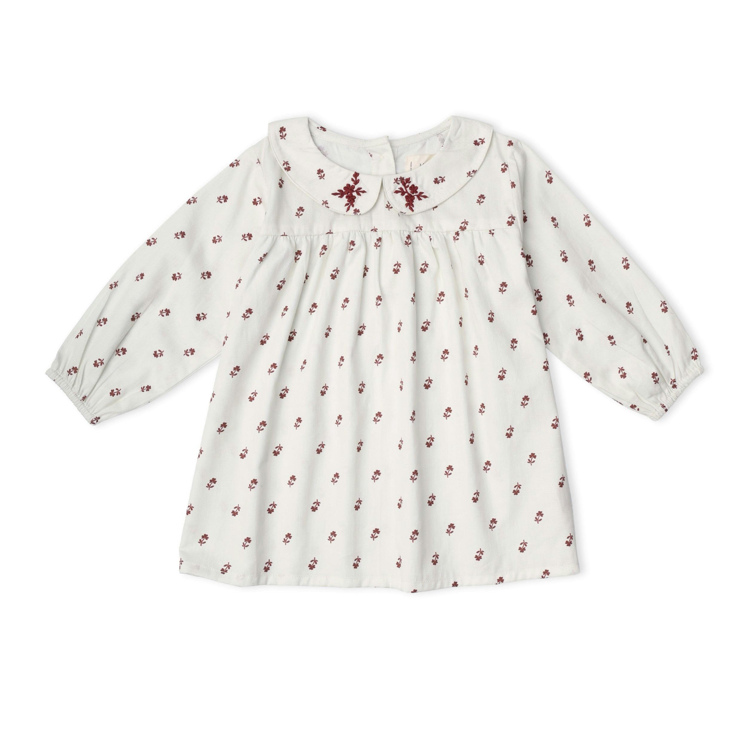 Organic Peter Pan Collar Dress - Forest Scatter