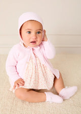Openwork Detail Baby Cardigan in Baby Pink (1-9mths)