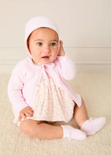 Openwork Detail Baby Cardigan in Baby Pink (1-9mths)