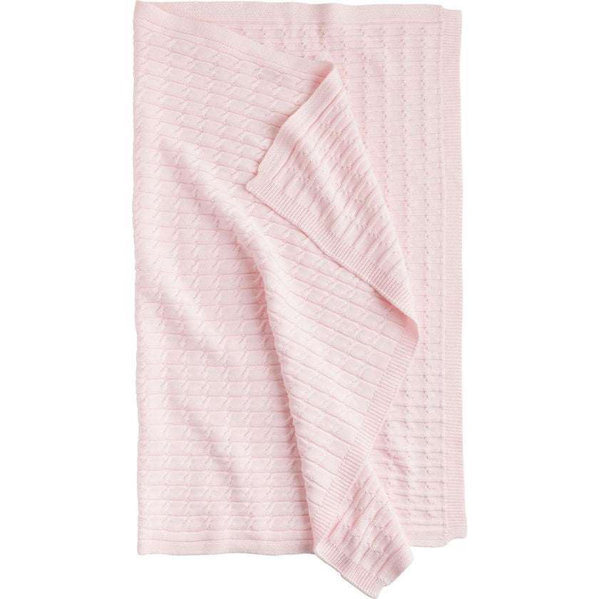 Cable Knit Blanket - Light Pink