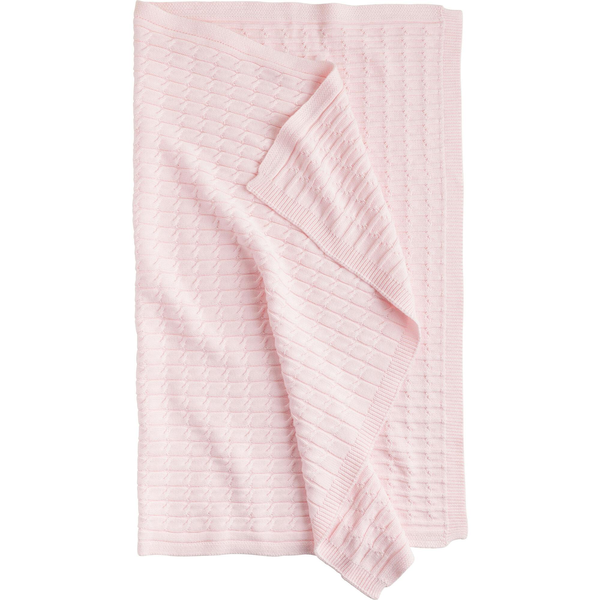 Cable Knit Blanket - Light Pink