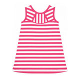 Stripe Knit Dress With Flower