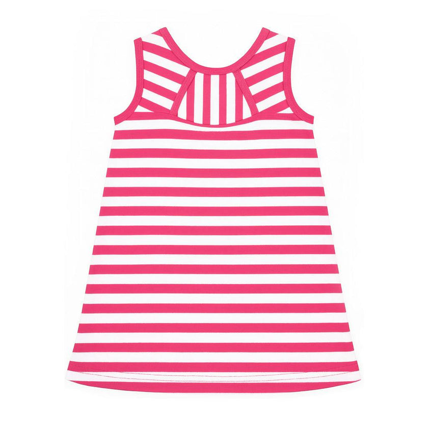 Stripe Knit Dress With Flower