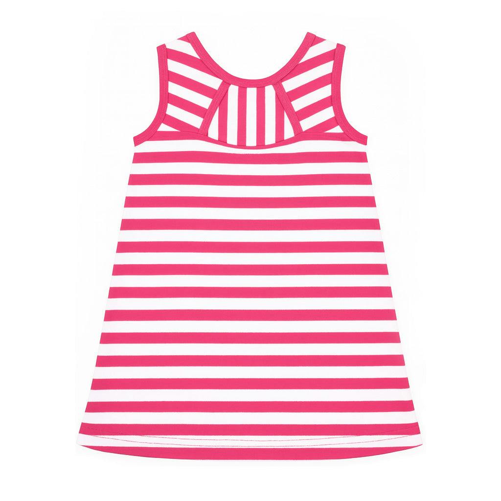 Stripe Knit Dress With Flower