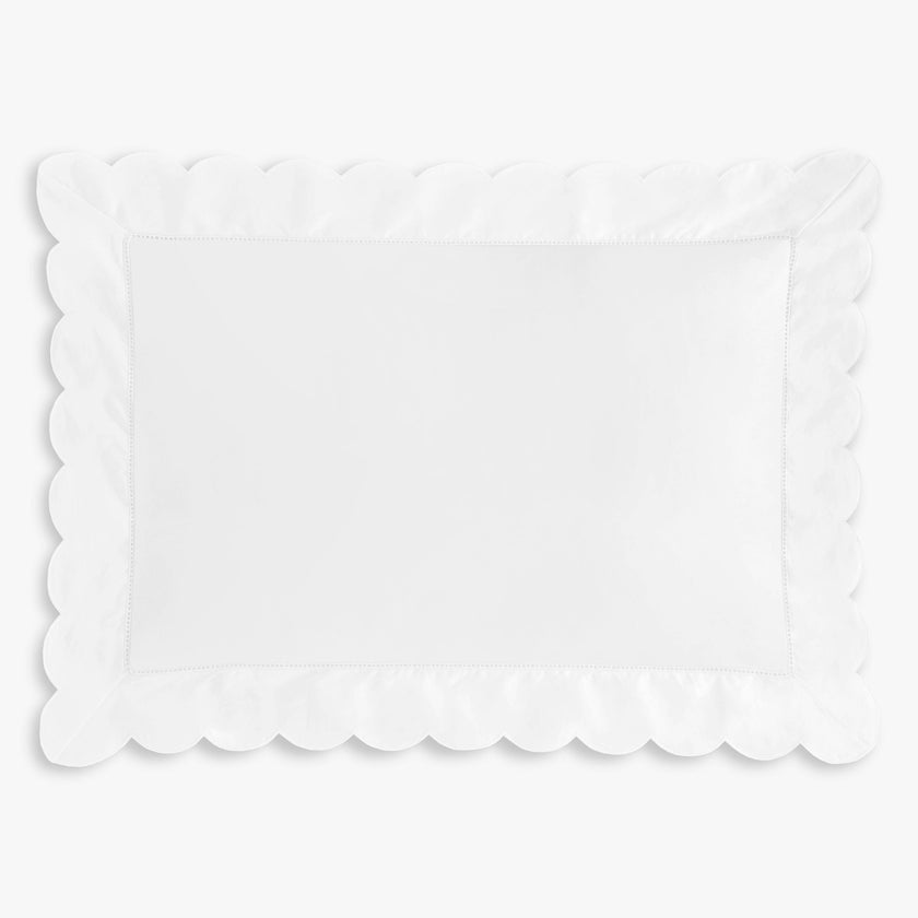 Scalloped Starlight Toddler Pillow, White