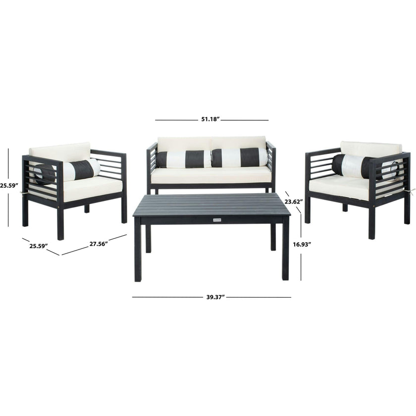 Alda Eucalyptus 4-Piece Outdoor Set