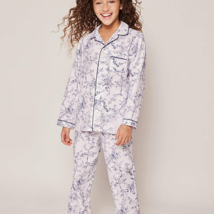 Kid's Twill Pajama Set in Timeless Toile