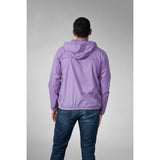 Light purple quarter zip packable rain jacket and windbreaker