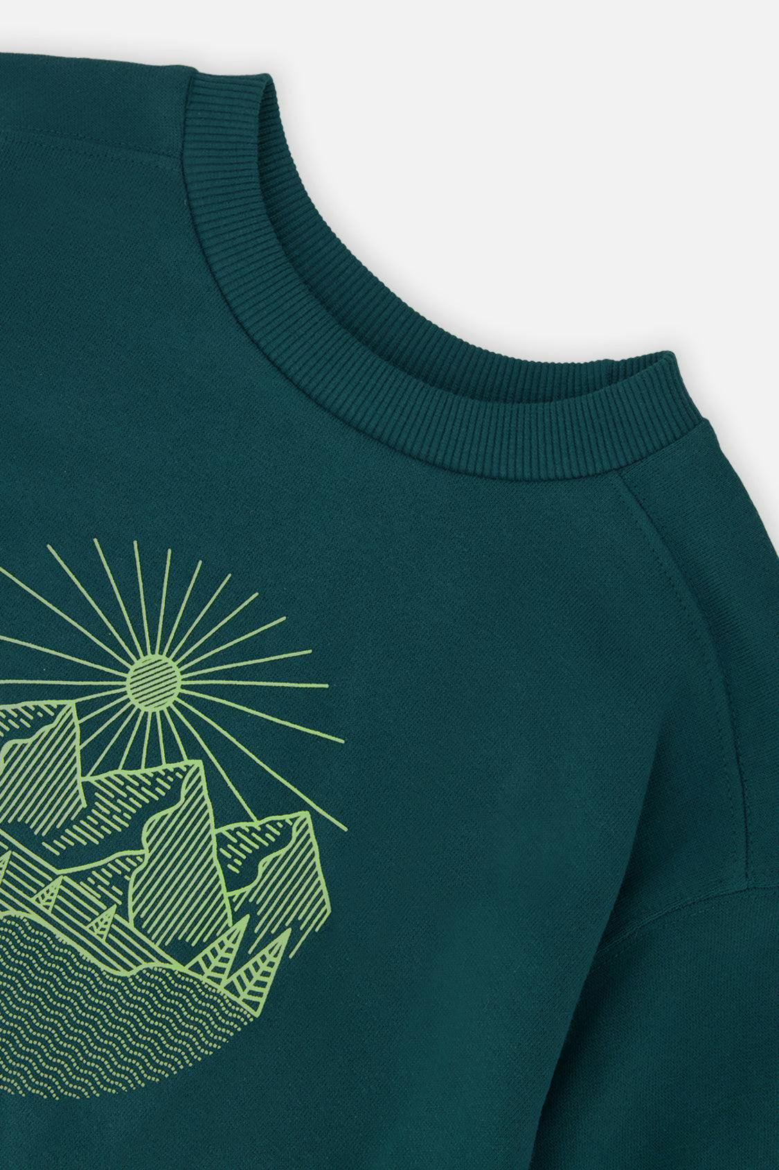 Fleece Sweatshirt Green Forest