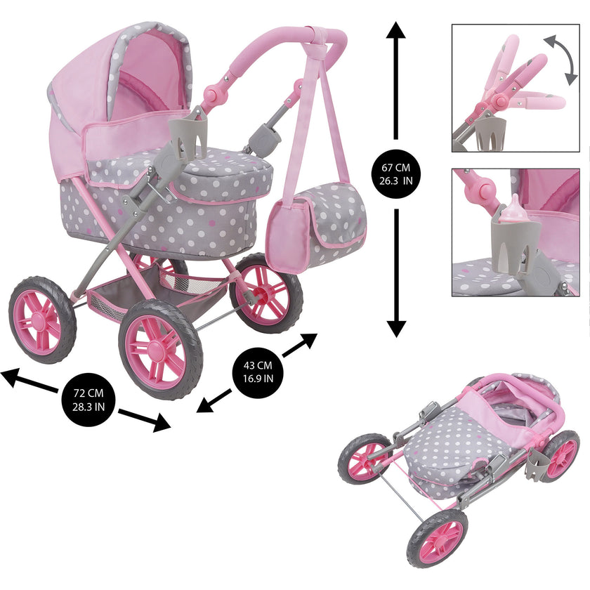 Cotton Candy Pink Amanda Doll Pram Doll Accessory - Pink