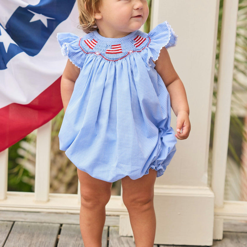 Smocked Bishop Bubble - Flags