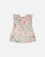 Cotton Muslin Dress And Bloomer Set Pink Printed Berries