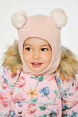 Knit Bear Balaclava Pale Dusty Pink