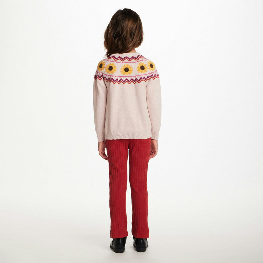 Kids Fair Isle Sweater W/Flare Legging Set
