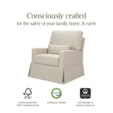 Crawford Pillowback Comfort Swivel Glider in Eco-Performance Fabric | Water Repellent & Stain Resistant in Performance Beach Eco-Weave