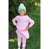 Golf Flag Bobble Hat/Mittens Bundle - Pink
