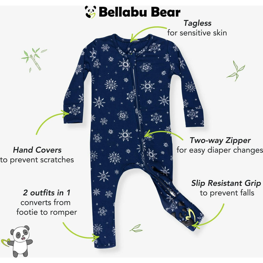 Snowflake Bamboo Convertible Footie