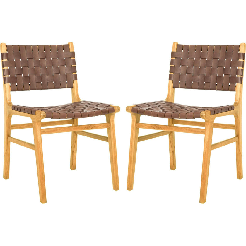 Taika Woven Leather Accent Chair