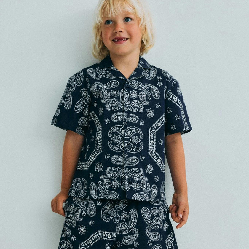 Aster Shirt Kids Bandana Print