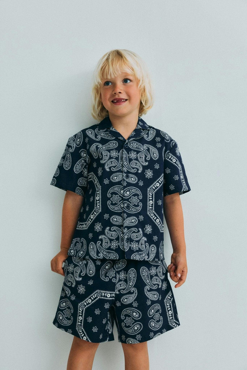 Aster Bermuda Kids Bandana Print