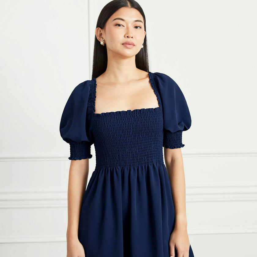 The Athena Nap Dress - Navy Crepe