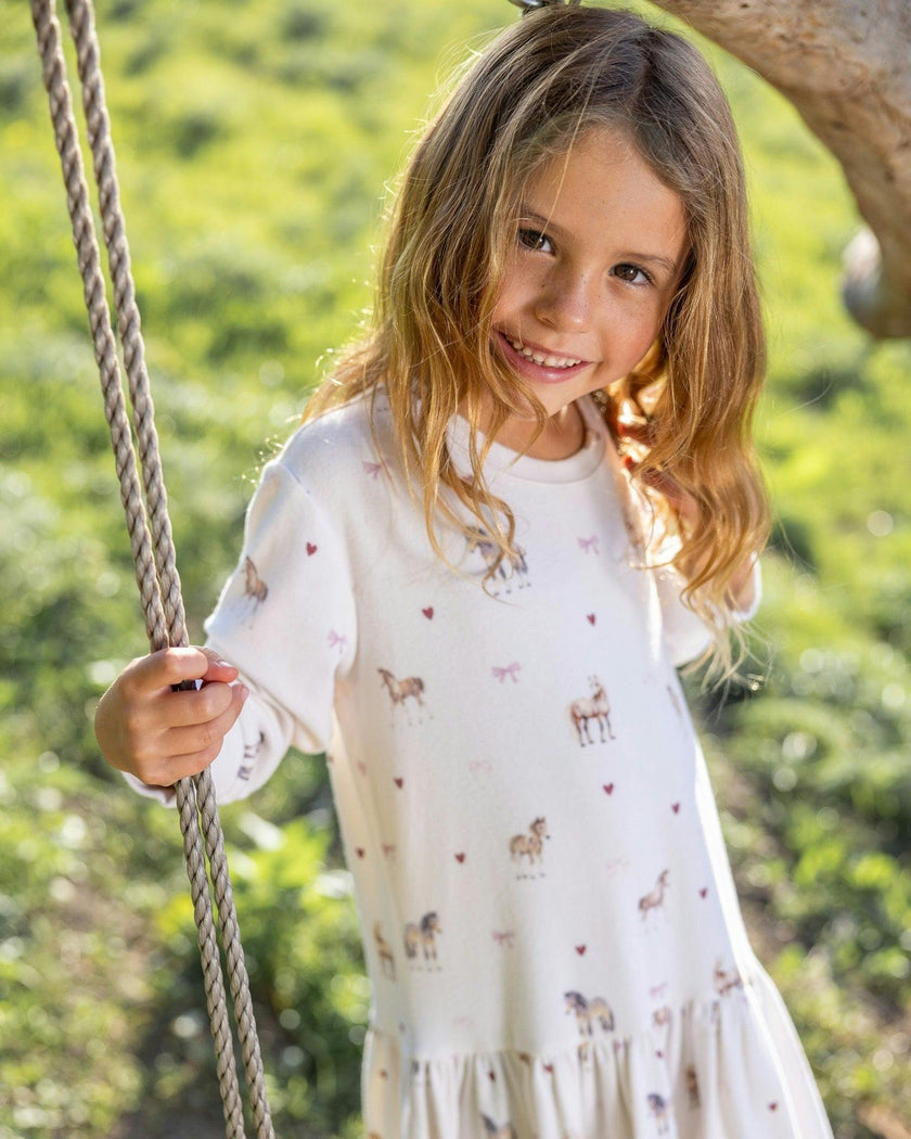 Jules Horse Hacci Dress - Ivory