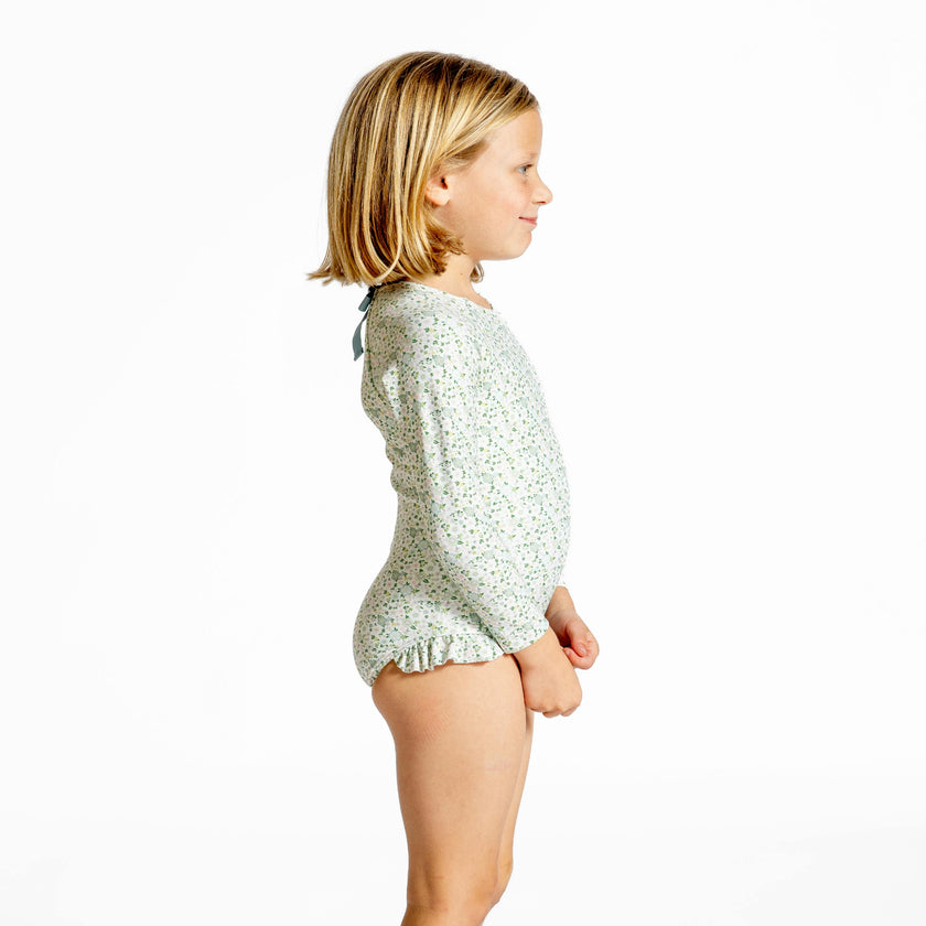 Girls Sea Marsh Floral Rashguard One Piece
