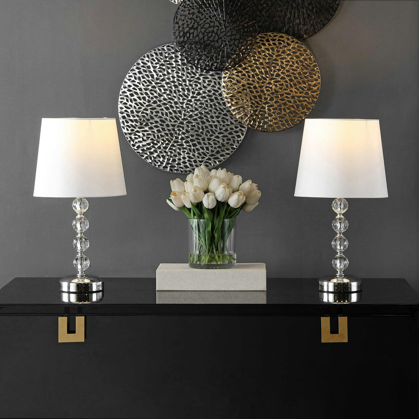 Nola Stacked Crystal Ball Lamps With USB Port