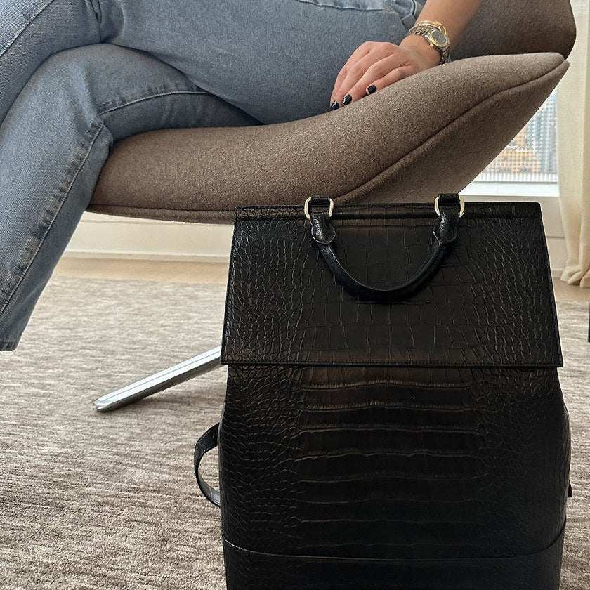 Women's Vegan Leather Padded Laptop Sleeve Backpack
