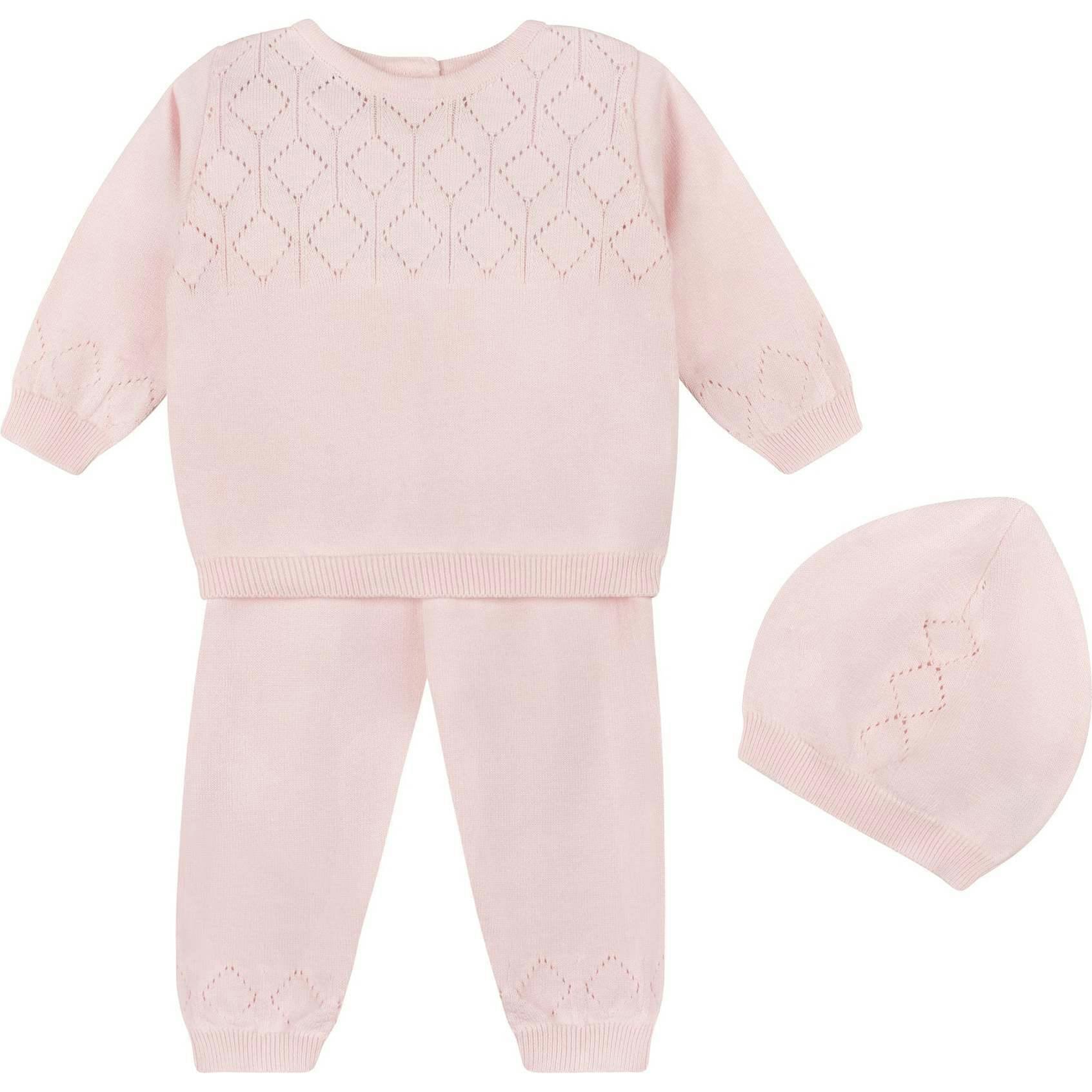 Lux Pointelle Knit Set w/Hat