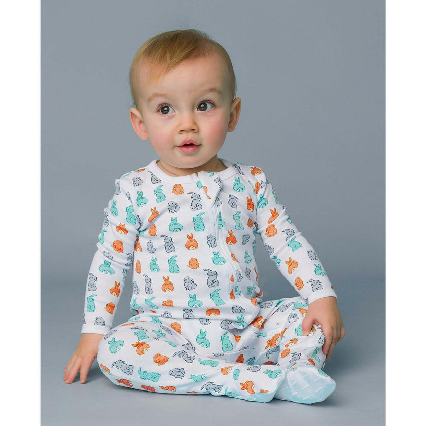 The Organic Zipper Footie [Butterflies]