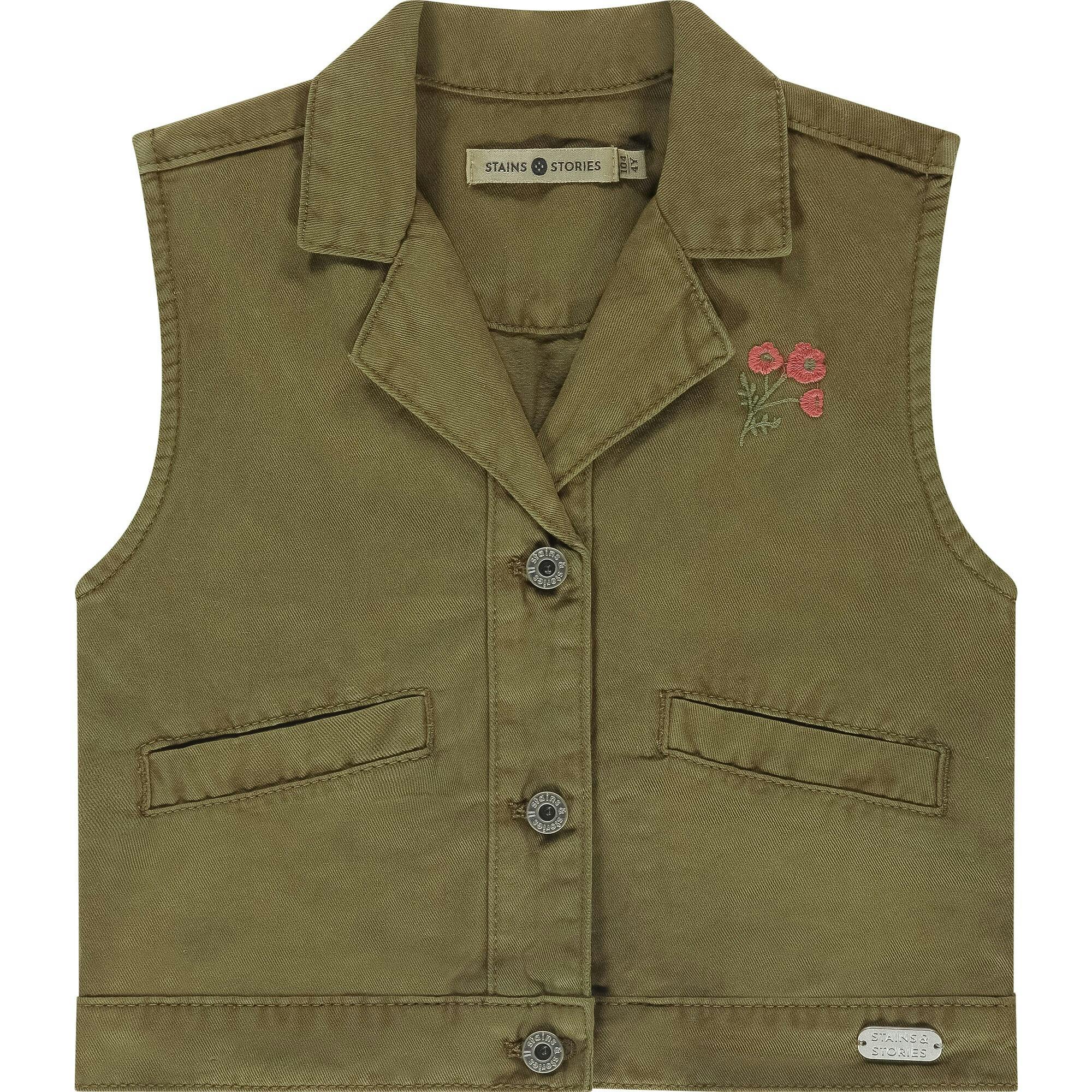 Embroidered Flower Vest