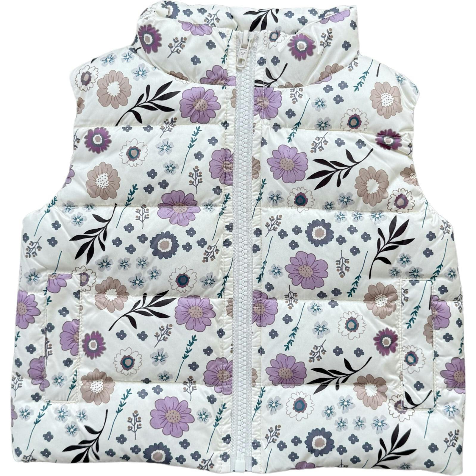 Puffer Vest Winter Floral