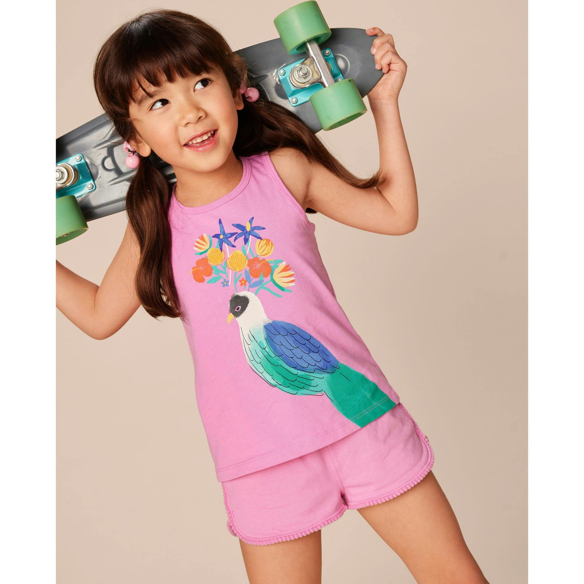 Floral Turaco Graphic Tank, Pink