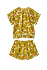 Pajama Tap Short Set in Canary