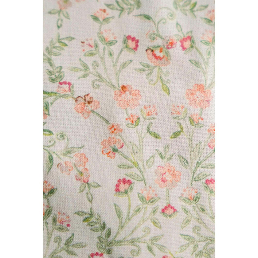 Apricot Meadow Timeless Floral Ruffle Zipper Pouch Lilac Vine Scroll