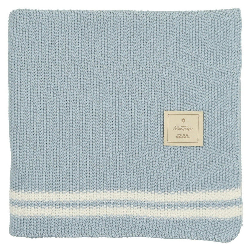 Duo Stripe Chunky-Knit Blanket