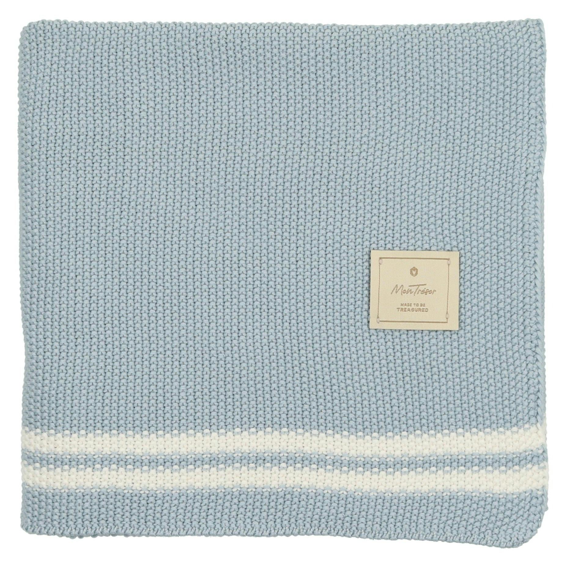Duo Stripe Chunky-Knit Blanket