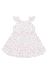 Butterflies Print Ruffle Dress